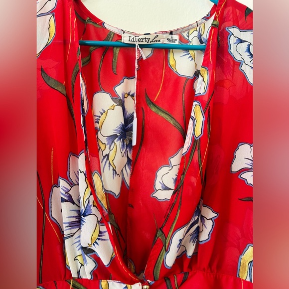 ❌SOLD❌ 595- Liberty Love Sheer Floral Kimono Swim Cover up - Picture 3 of 5